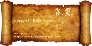 Wenczl Rózsa névjegykártya