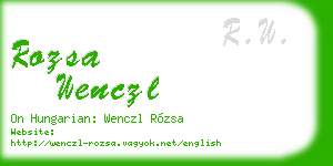 rozsa wenczl business card
